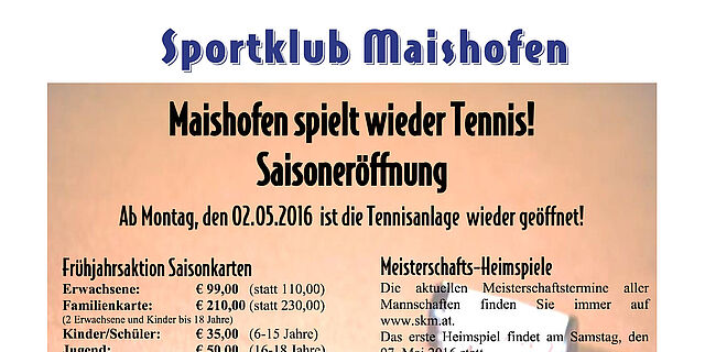 Tennis - Saisoneröffnung 2016