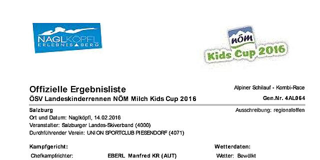 NÖM Milch Kids Cup Kombi Race 2016