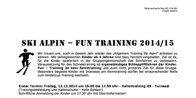 INFO Training Schi Alpin und Nordisch