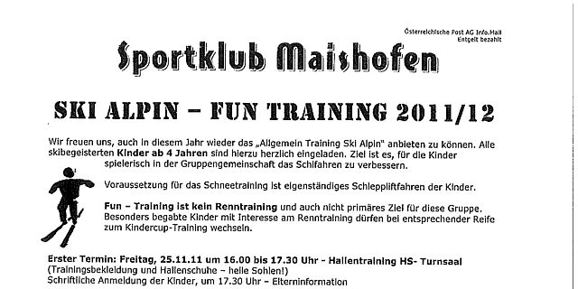 Schi Alpin und Langlauftraining für Kids 2011-2012