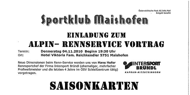 Renn-Service-Vortrag und SAISONKARTENSERVICE