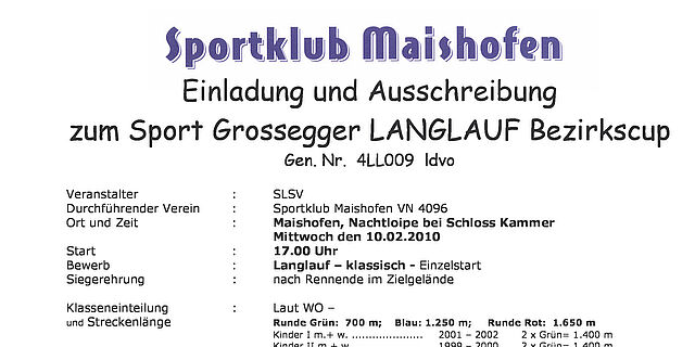 Sport Grossegger Langlauf Bezirkscup